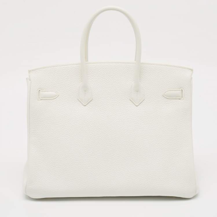 مملوكة مسبقًا Hermès Blanc Togo Leather Gold Finish Birkin 35 Bag