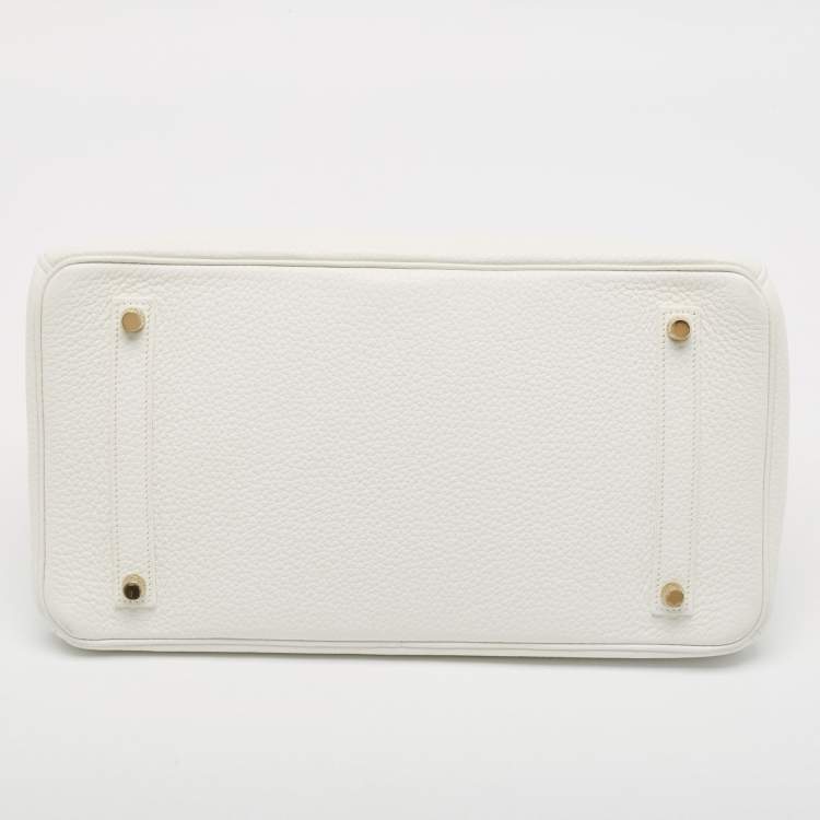 مملوكة مسبقًا Hermès Blanc Togo Leather Gold Finish Birkin 35 Bag