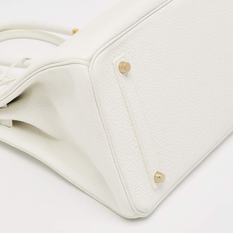 مملوكة مسبقًا Hermès Blanc Togo Leather Gold Finish Birkin 35 Bag