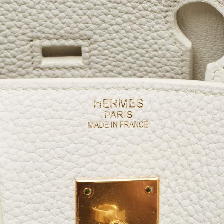 مملوكة مسبقًا Hermès Blanc Togo Leather Gold Finish Birkin 35 Bag