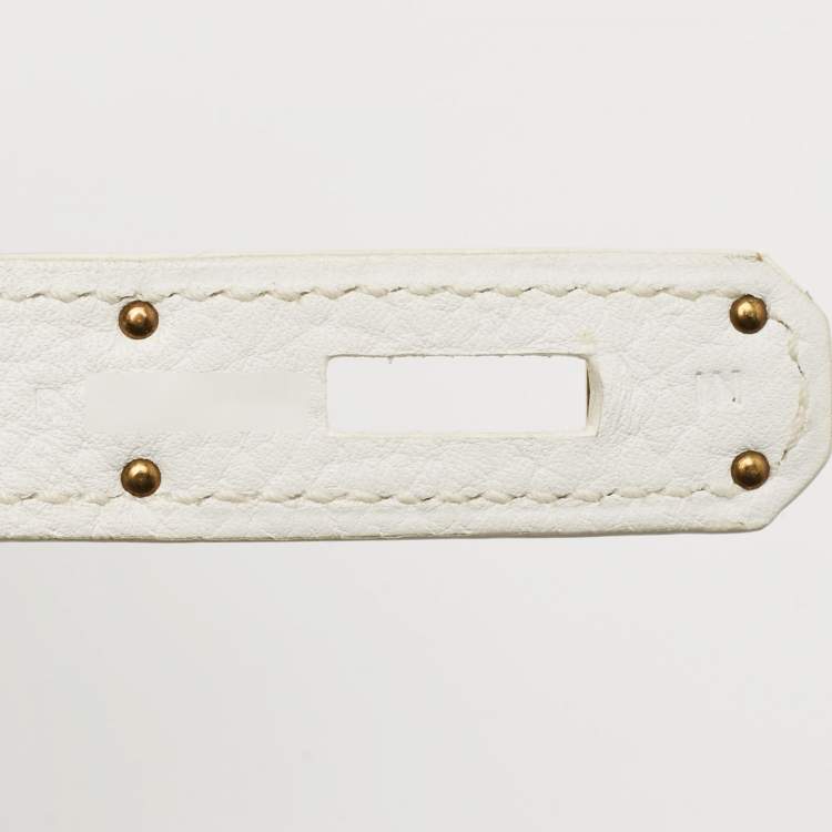 مملوكة مسبقًا Hermès Blanc Togo Leather Gold Finish Birkin 35 Bag