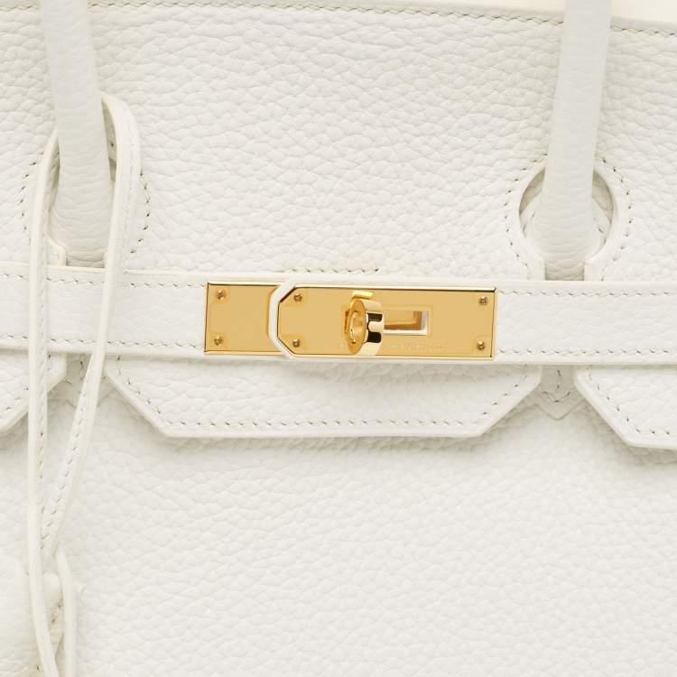 مملوكة مسبقًا Hermès Blanc Togo Leather Gold Finish Birkin 35 Bag