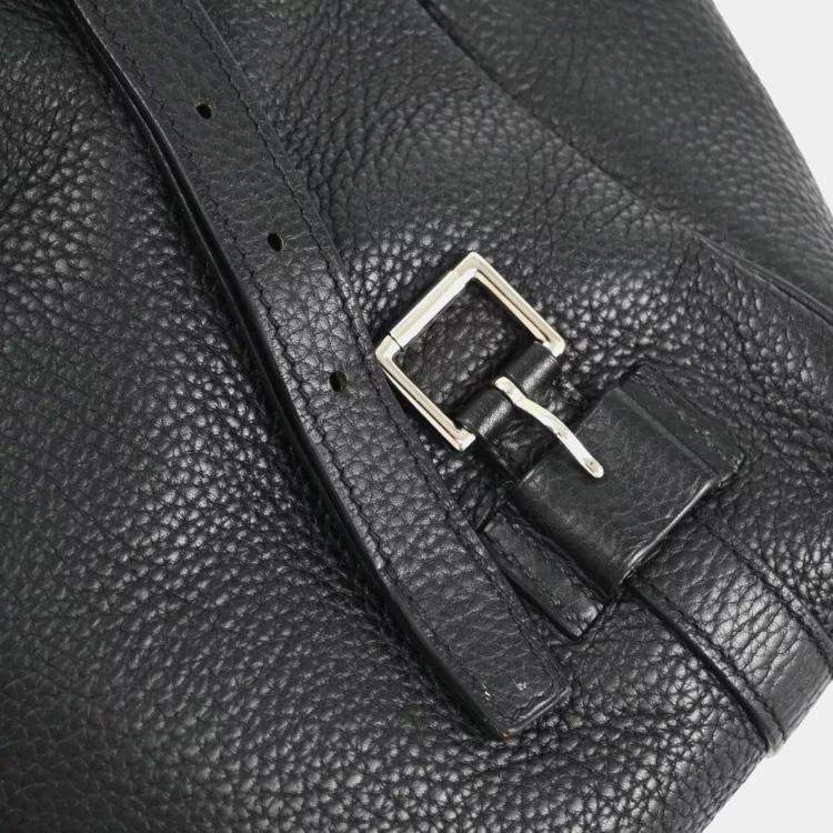 Pre Owned Hermes Black Taurillon Clemence Pursangle 31 Handbag