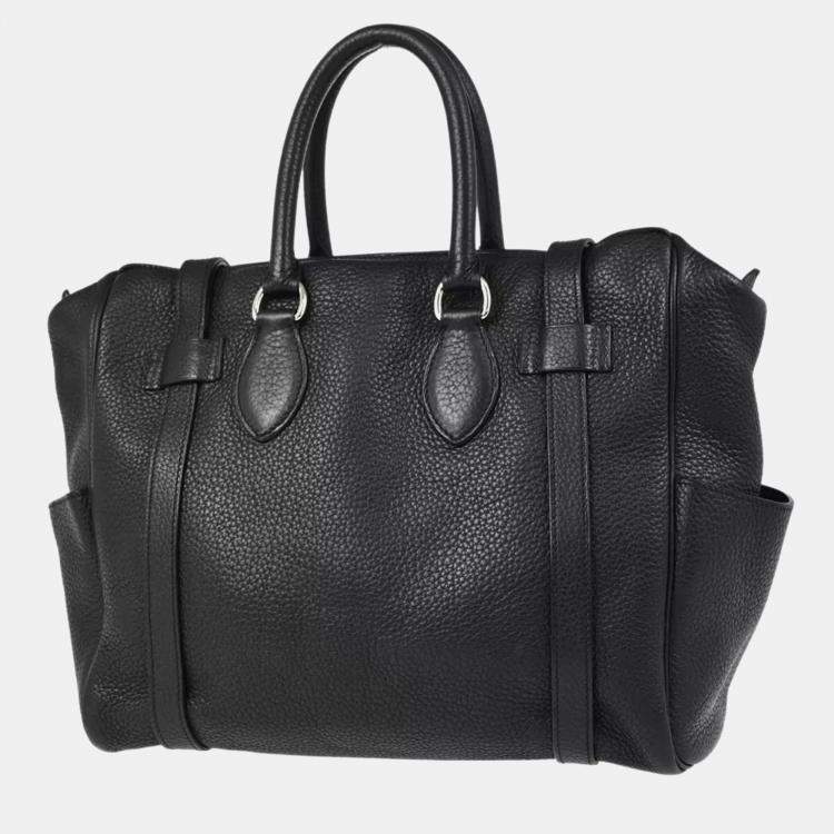 Pre Owned Hermes Black Taurillon Clemence Pursangle 31 Handbag