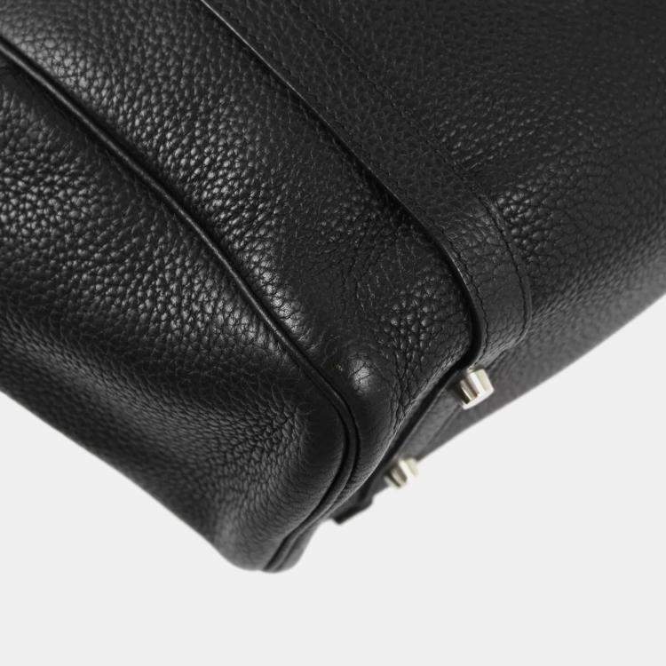 Pre Owned Hermes Black Taurillon Clemence Pursangle 31 Handbag
