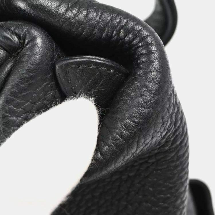 Pre Owned Hermes Black Taurillon Clemence Pursangle 31 Handbag