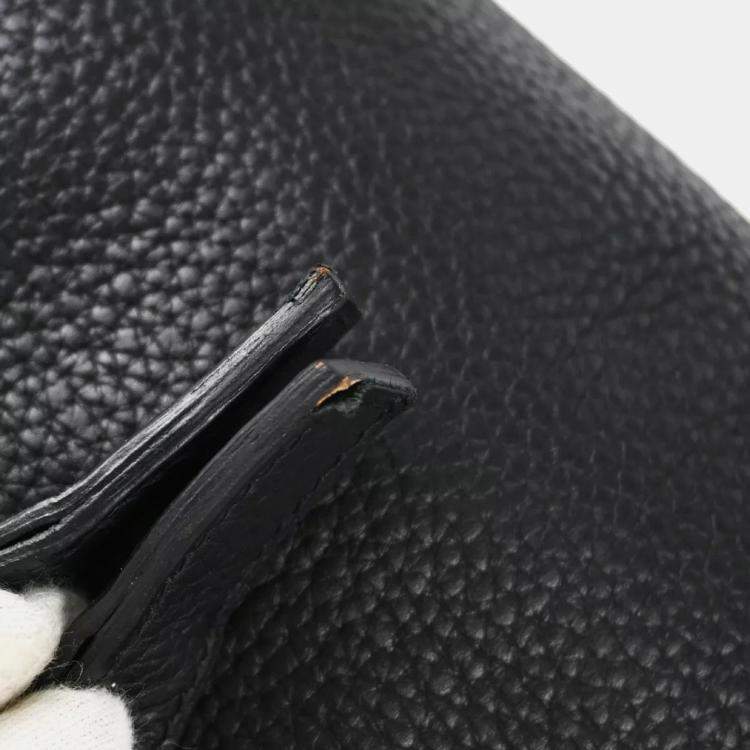 Pre Owned Hermes Black Taurillon Clemence Pursangle 31 Handbag