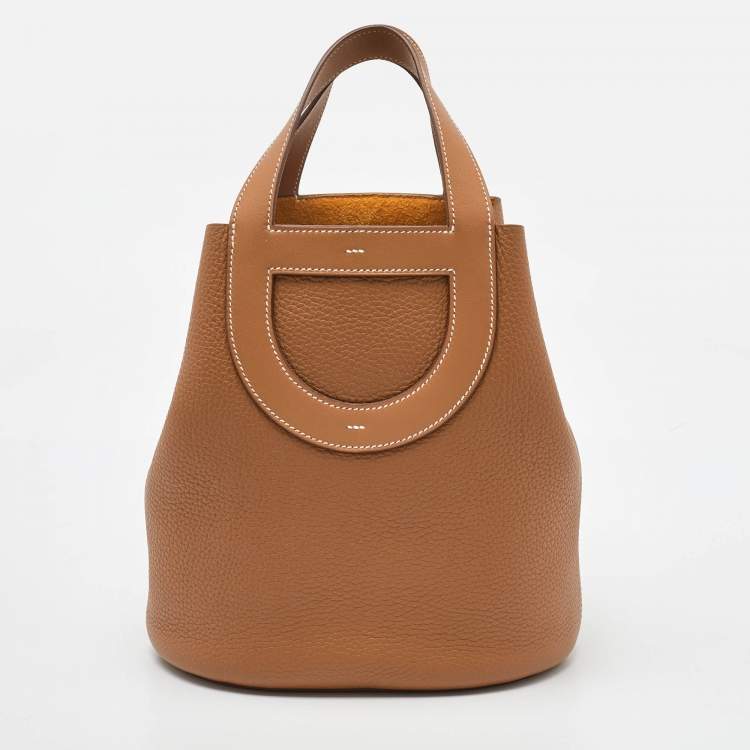 Pre Owned Hermès Gold Taurillon Clemence and Swift Leather In The Loop 23 Bag