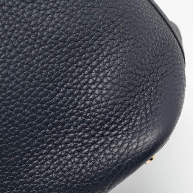 Pre Owned Hermès Bleu Nuit/Noir/Bleu Zanzibar Taurillon Clemence Leather Picotin Lock 22 Bag