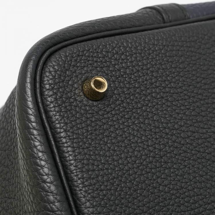 Pre Owned Hermès Bleu Nuit/Noir/Bleu Zanzibar Taurillon Clemence Leather Picotin Lock 22 Bag