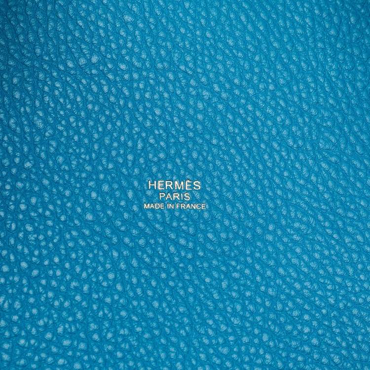 Pre Owned Hermès Bleu Nuit/Noir/Bleu Zanzibar Taurillon Clemence Leather Picotin Lock 22 Bag