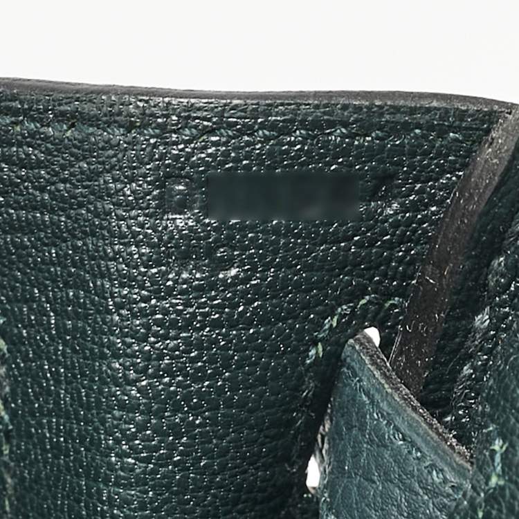 Pre Owned Hermes Vert Cypress Togo Leather Gold Finish Birkin 25 Bag