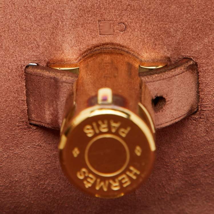 Pre Owned Hermes Rouge H Toile and Leather Herbag Zip 39 Bag