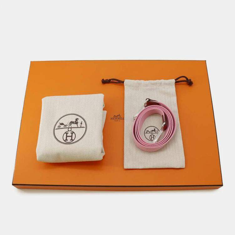 Pre Owned Hermes Pink/Rouge Duchesse Toilet Officer Vache Leather Garden Party 36 Bag