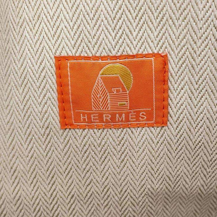 Pre Owned Hermes Orange / Framboise Cotton Les Cabanes Backpack