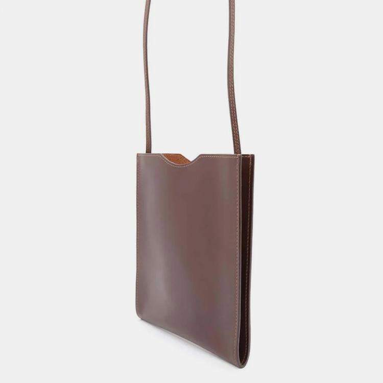 Pre Owned Hermes Brown Box Calf Leather Onimetu Bag