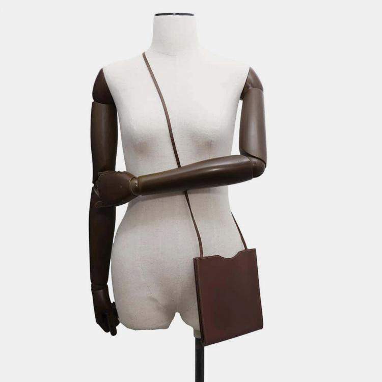 Pre Owned Hermes Brown Box Calf Leather Onimetu Bag