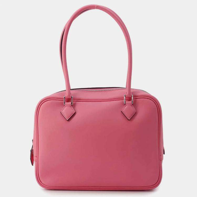 Pre Owned Hermes Rose Azalee Swift Leather Size Plume Bag
