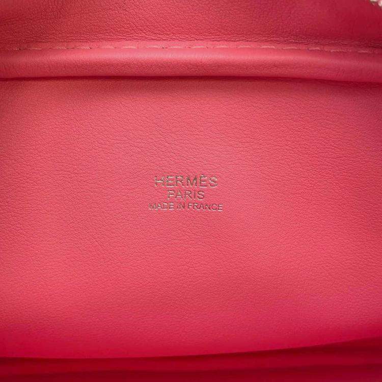Pre Owned Hermes Rose Azalee Swift Leather Size Plume Bag