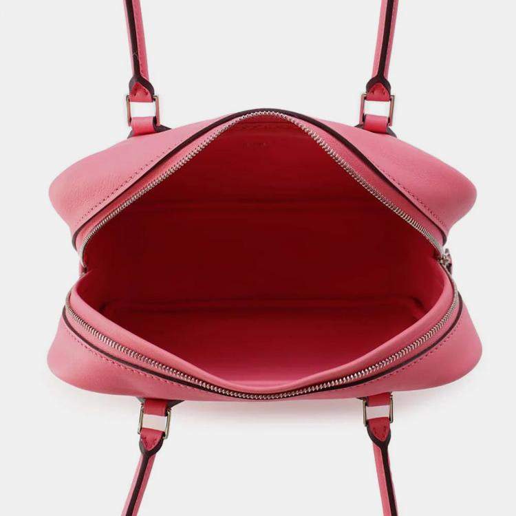 Pre Owned Hermes Rose Azalee Swift Leather Size Plume Bag