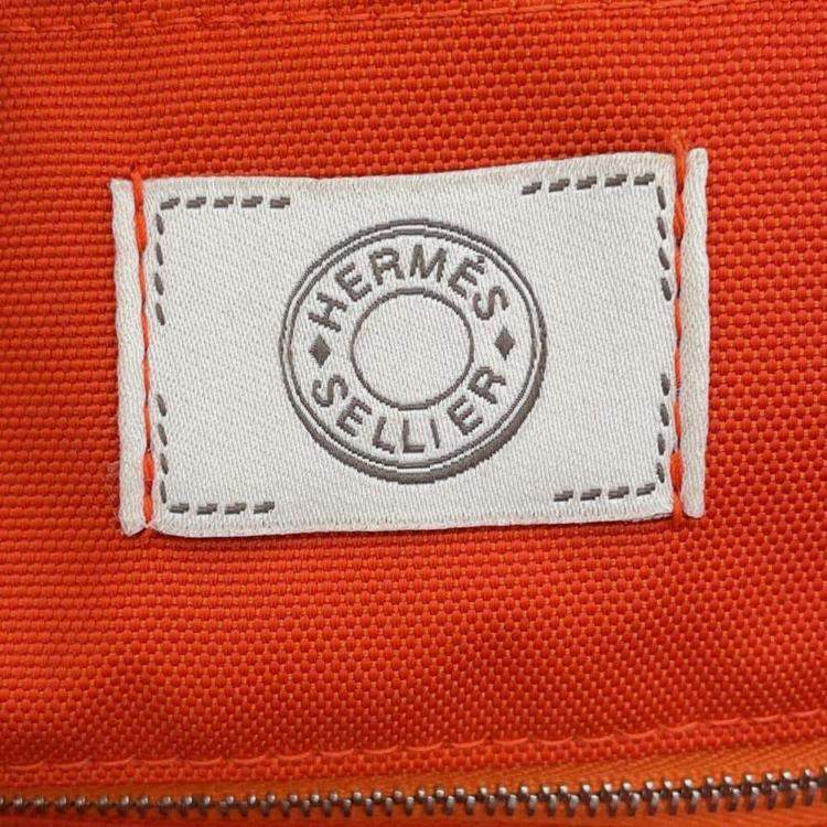 Pre Owned Hermes Groom Khaki/Fu Canvas Leather  Sac De Pansage Bag