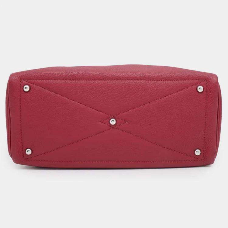 Pre Owned Hermes Ruby Taurillon Clemence Victoria 35 Bag