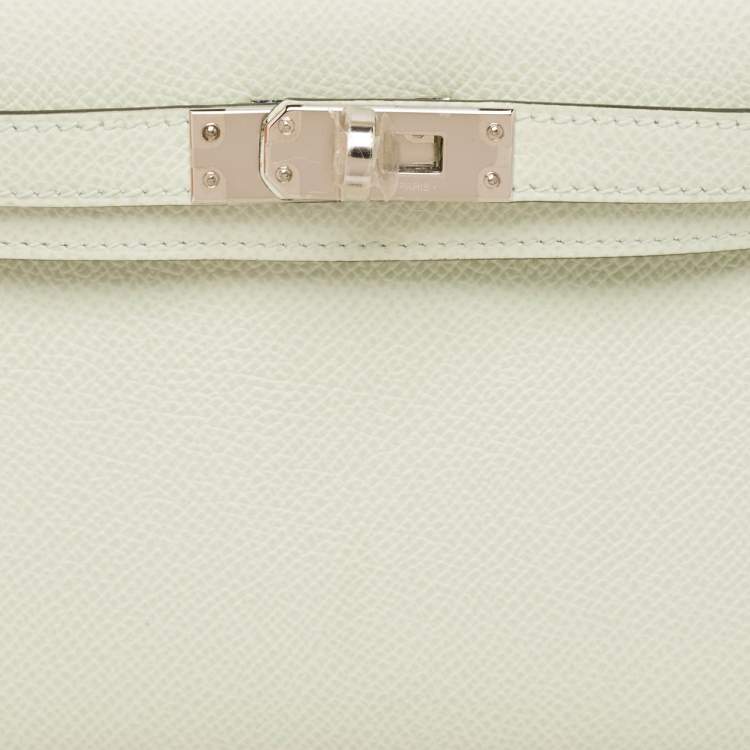 Pre Owned Hermès Vert Fizz Epsom Leather Palladium Finish Mini Kelly II Sellier 20 Bag