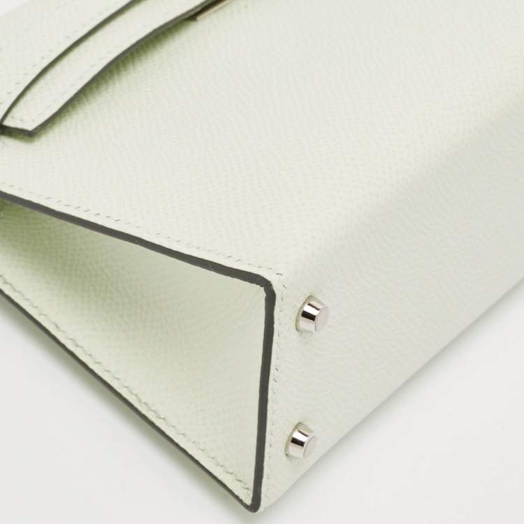 Pre Owned Hermès Vert Fizz Epsom Leather Palladium Finish Mini Kelly II Sellier 20 Bag