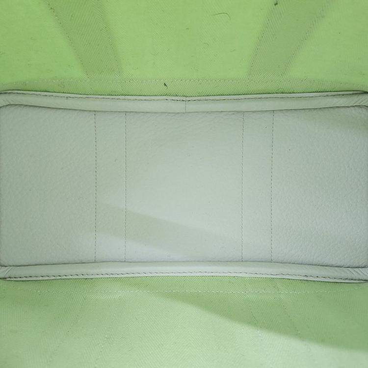 Pre Owned Hermes White Yellow Canvas And Leather Garden Party 30 Bag