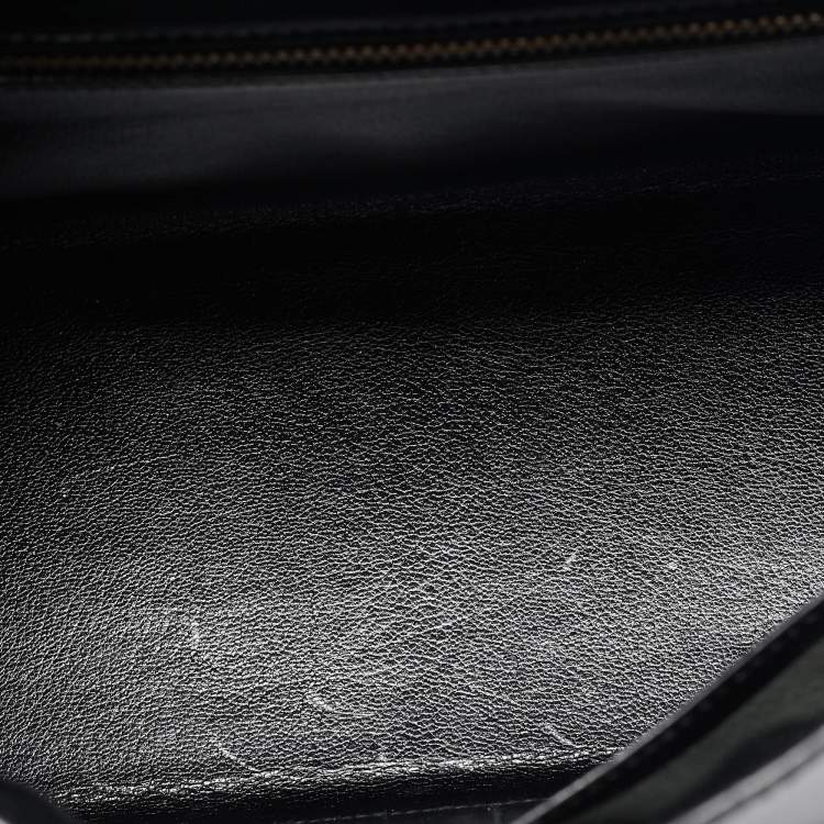 Pre Owned Hermes Noir Box Leather Gold Finish Kelly Sellier 28 Bag
