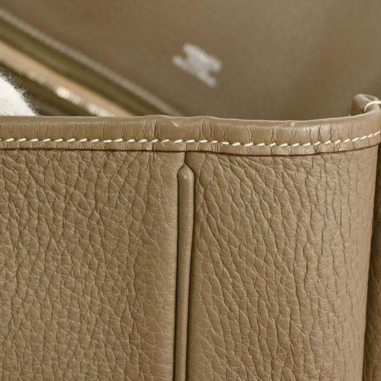 Pre Owned Hermes Etoupe Grey Taurillon Clemence Leather Victoria Tote Bag
