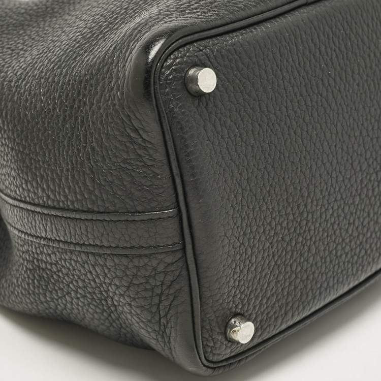 Pre Owned Hermes Noir Taurillon Clemence Leather Picotin Lock 18 Bag