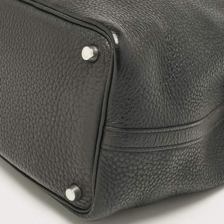 Pre Owned Hermes Noir Taurillon Clemence Leather Picotin Lock 18 Bag