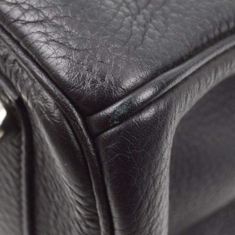 مملوكة مسبقًا Hermes Black Taurillon Clemence Birkin 30 Handbag