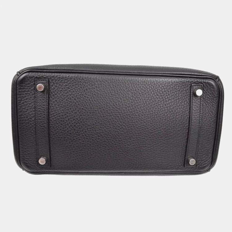 مملوكة مسبقًا Hermes Black Taurillon Clemence Birkin 30 Handbag