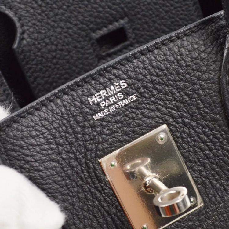 مملوكة مسبقًا Hermes Black Taurillon Clemence Birkin 30 Handbag