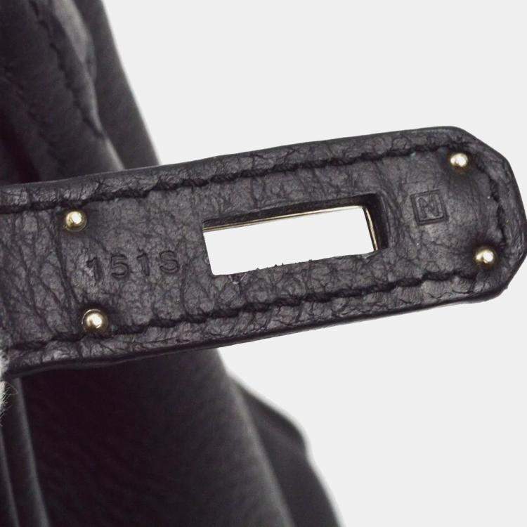 مملوكة مسبقًا Hermes Black Taurillon Clemence Birkin 30 Handbag