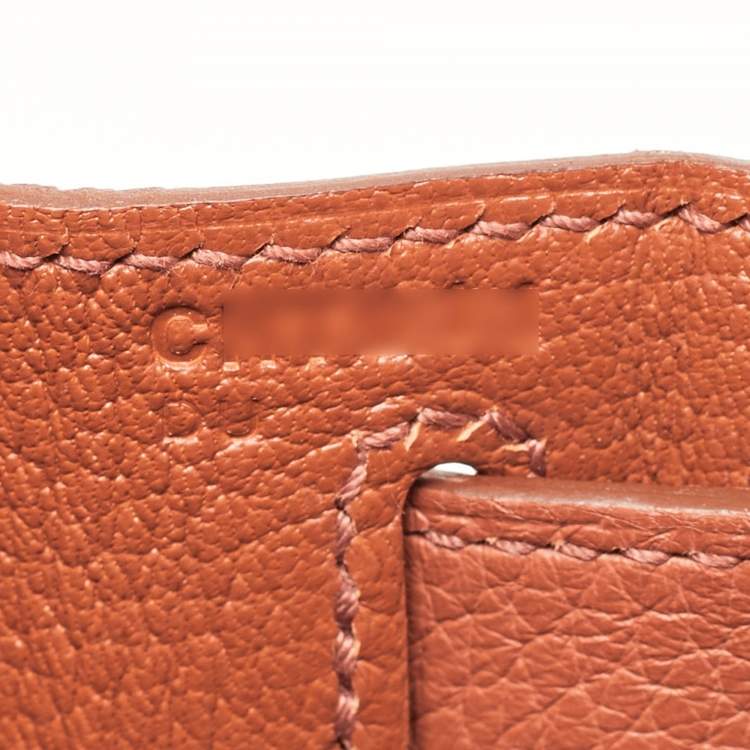 Pre Owned Hermès Brique/Celeste/Cardamome Clemence/Tadelakt/Chevre Leather Palladium Finish Kellygraphie "Lettre E" Kelly Sellier 28 Bag