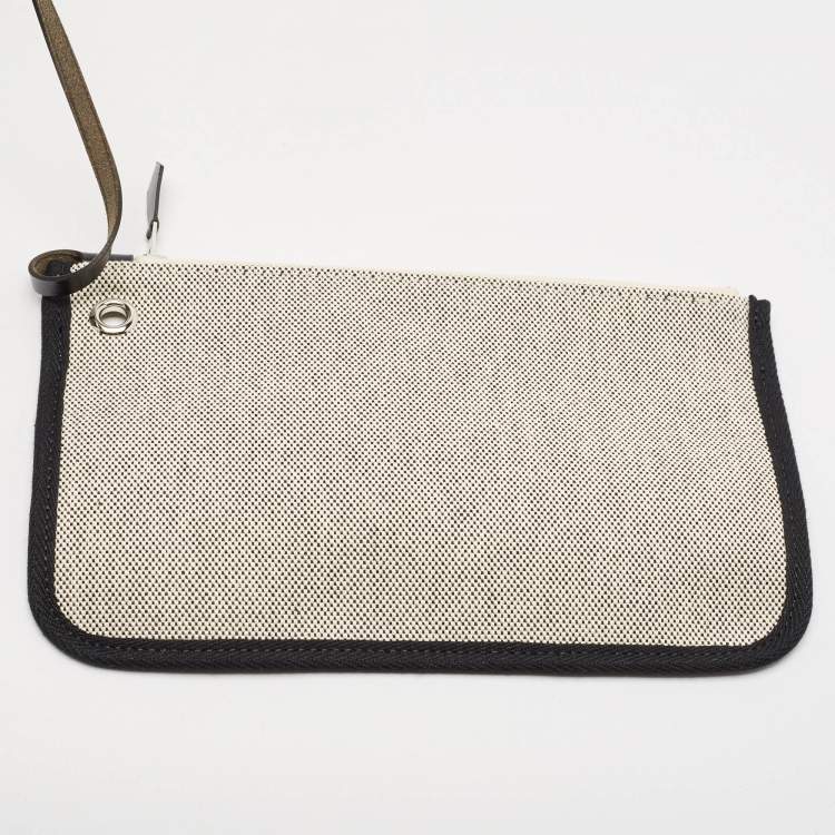 Pre Owned Hermès Ecru/Noir/ Bleu Indigo Toile H and Vache Hunter Pegase Pop Herbag Zip 31 Bag