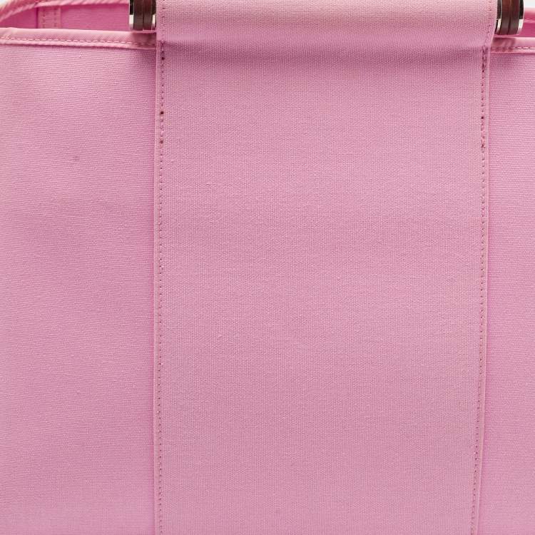 Pre Owned Hermes Rose Pink Canvas Cabag Elan Tote 