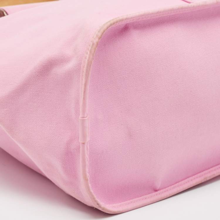Pre Owned Hermes Rose Pink Canvas Cabag Elan Tote 