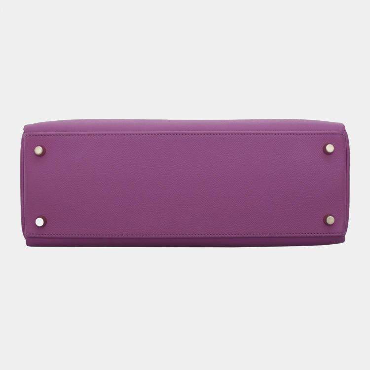 Pre Owned Hermes Anemone Epsom Leather Kelly 32 Tote Bag