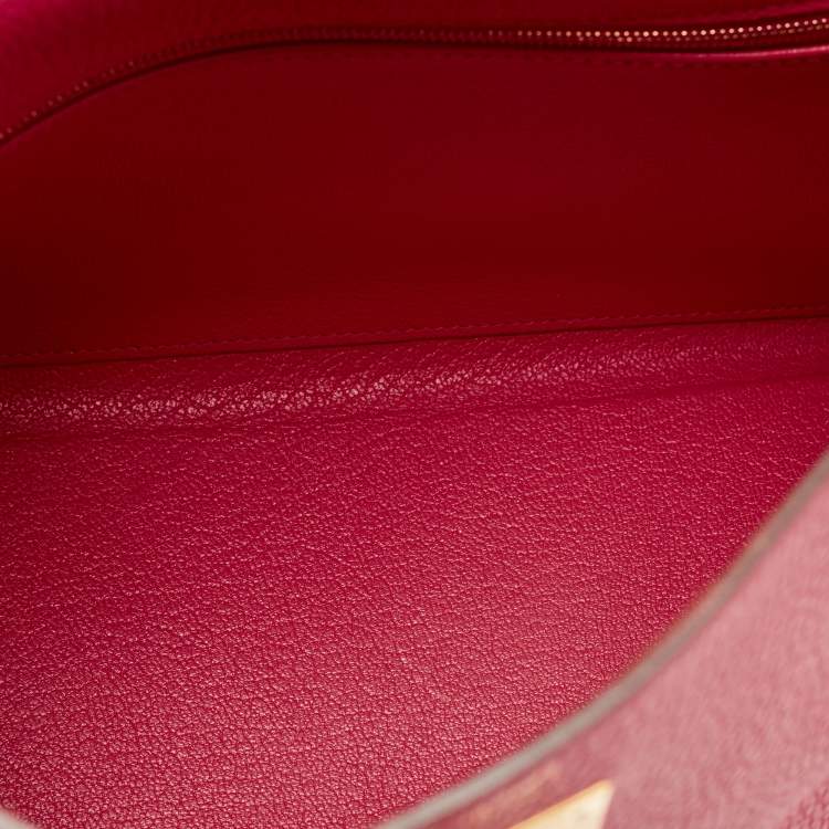 Pre Owned Hermes Rose Extreme Togo Leather Gold Finish Kelly Retourne 28 Bag