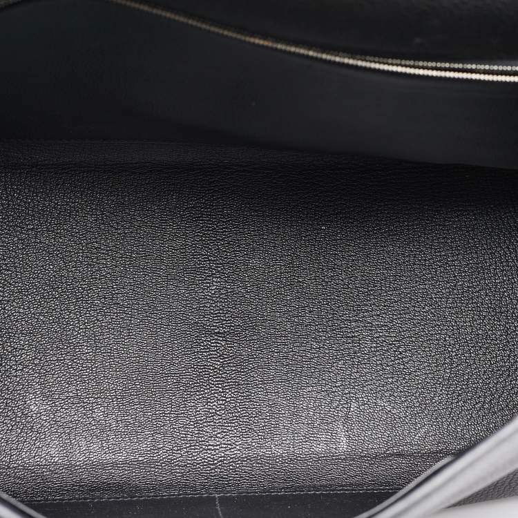 Pre Owned Hermes Black Togo Leather Palladium Finish Kelly Retourne 40 Bag