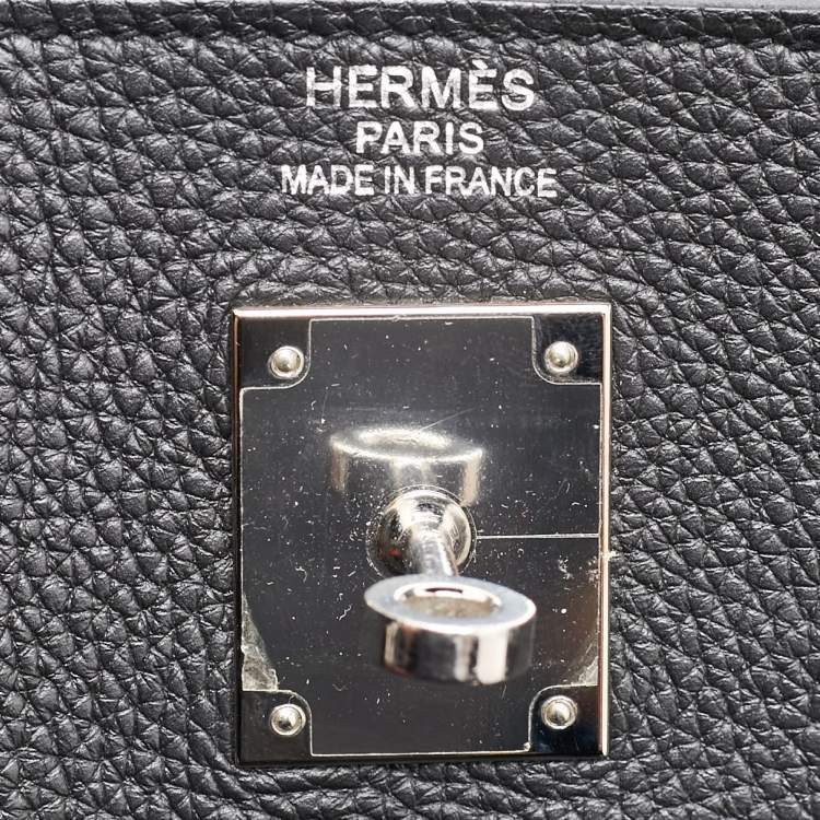 Pre Owned Hermes Black Togo Leather Palladium Finish Kelly Retourne 40 Bag