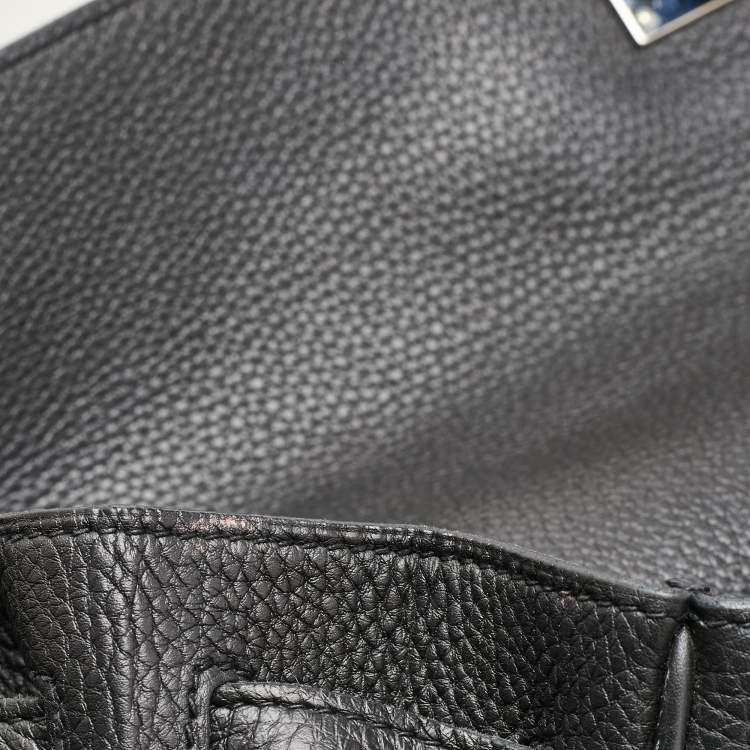 Pre Owned Hermes Black Togo Leather Palladium Finish Kelly Retourne 40 Bag