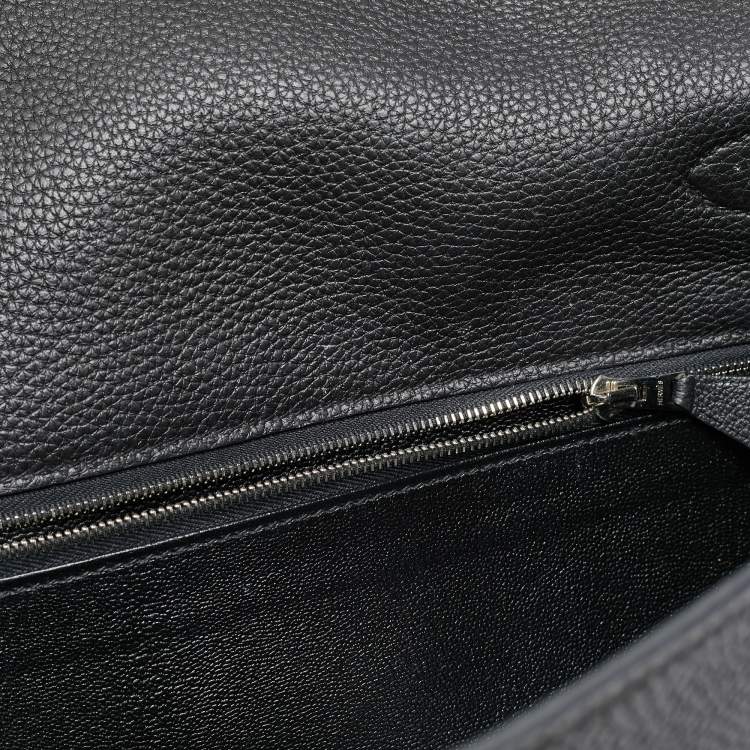 Pre Owned Hermes Black Togo Leather Palladium Finish Kelly Retourne 40 Bag