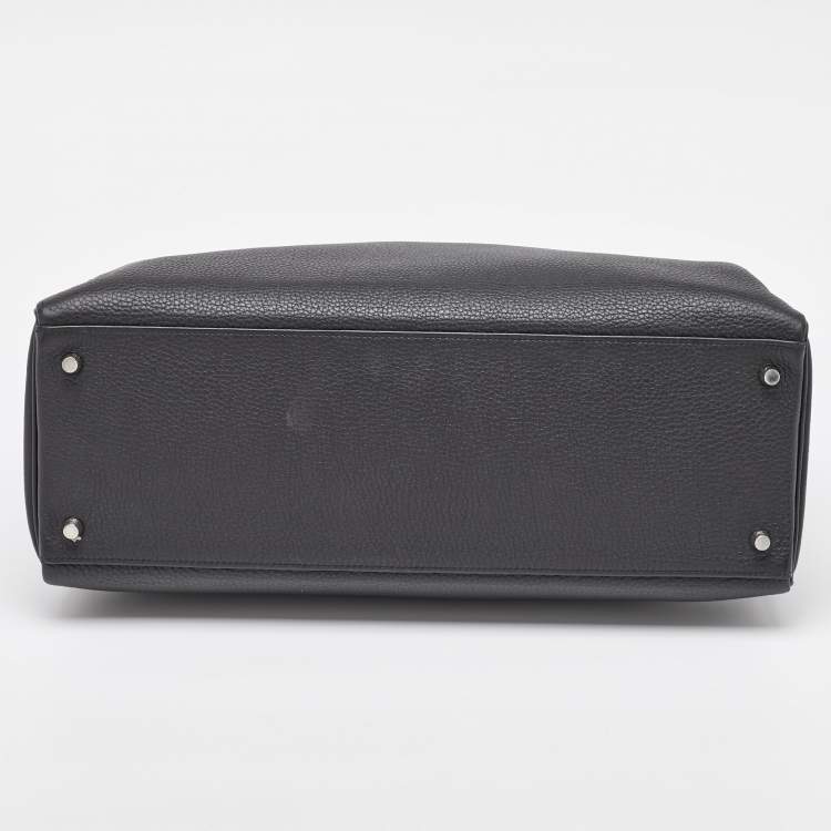 Pre Owned Hermes Black Togo Leather Palladium Finish Kelly Retourne 40 Bag