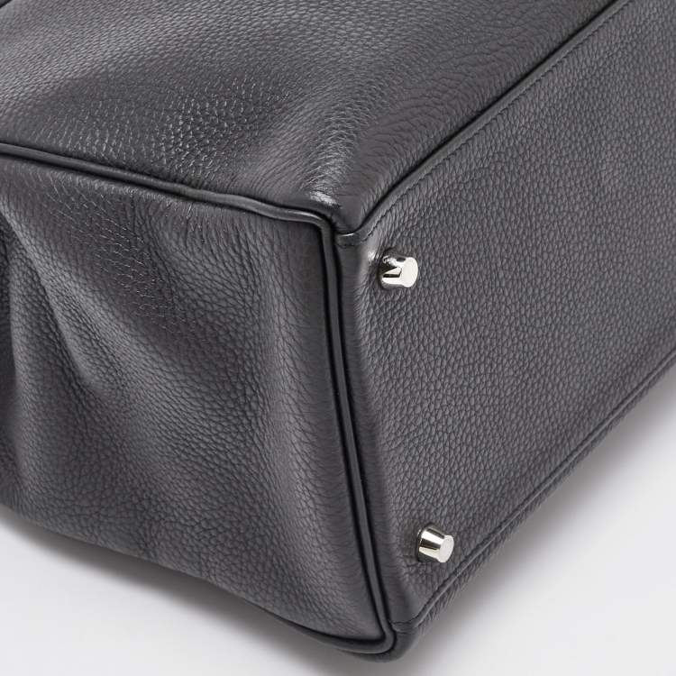 Pre Owned Hermes Black Togo Leather Palladium Finish Kelly Retourne 40 Bag