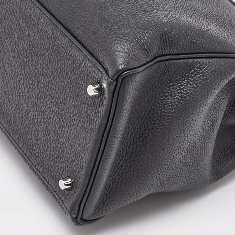 Pre Owned Hermes Black Togo Leather Palladium Finish Kelly Retourne 40 Bag